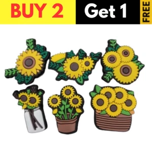 Sunflower Croc Charms, Flower Themed Shoe Jibbitz For Crocs Shoes - Picture 1 of 17