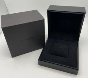 GENUINE CHANEL Black Leather Watch Box Empty Case  #1589 - Picture 1 of 16