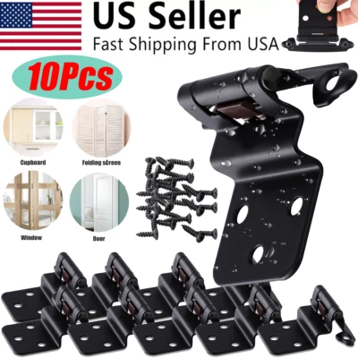 Bisagras de cierre automático de acero laminado en frío de 2,75"x2,75" negras mate de alta resistencia de 10 piezas Foto 1 de 4