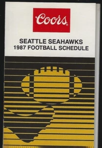 Programma tascabile triplo pieghevole Seattle Seahawks 1987 - birra Coors - Foto 1 di 1
