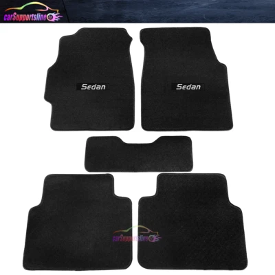 Alfombra antideslizante de nailon negra apta para 94-01 Acura Integra con sedán blanco Foto 1 de 3