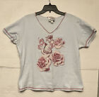 FASHION Bug Glitter Light Blue  tshirt With A Butterfly And  Flowers Size XL
