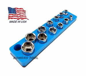 Mechanics Time Saver 3/8 Drive Magnetic Metric Shallow Socket Holder Organizer - Picture 1 of 1