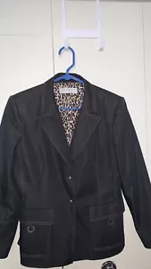 Chaqueta Blazer Tahari Arthur Levine Usada Marrón Talla 8 Broches a Presión - Imagen 1 de 8