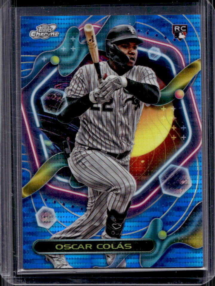 2023 Topps Cosmic Chrome Oscar Colas Blue Moon Refractor Rookie RC #94/99