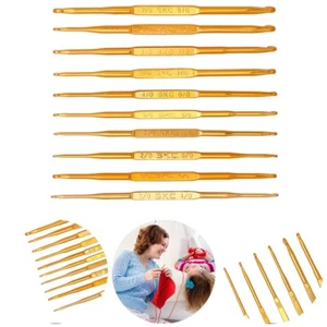 Set di ganci all'uncinetto in metallo oro 10 pz premium per esigenze di maglieri - Imagen 1 de 12