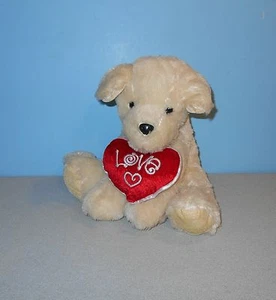 Hugfun 11" Golden Retiever Cachorro Perro Día de San Valentín Peluche Sosteniendo Corazón - Imagen 1 de 1
