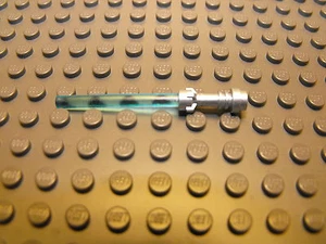 Lego Star Wars Metallic Silver Hilt With Trans Blue Lightsaber #L5 - Picture 1 of 1