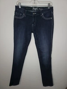 Wrangler Rock 47 Womens 27x31 Ultra Low Rise Blue Jeans Pants 4HX34WF - Picture 1 of 9