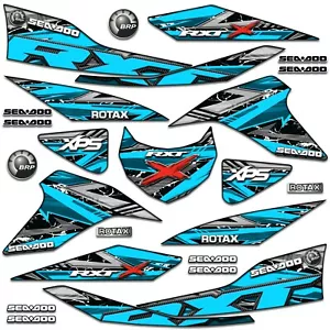 Kit Di Decalcomanie Per 2019-2021 SEA DOO RXT X GTX 300 CYAN - Bild 1 von 2