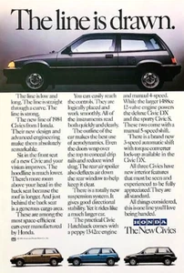 1984 HONDA CIVIC HATCHBACKS—ORIGINAL MAGAZINE ADVERTISEMENTS—VINTAGE PRINT AD - Picture 1 of 1