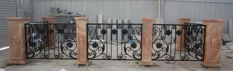 INCREDIBLE WROUGHT IRON AND MARBLE CUSTOM BALCONY RAILINGS AND POSTS - FNJ21 Cover