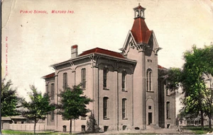 Postkarte Milford Indiana Öffentliche Schule - Bild 1 von 2