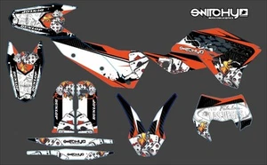 Set Sticker Graphics Kit Black Gambling EXC 125 200 250 300 2008 2009 201 2011 - Picture 1 of 1