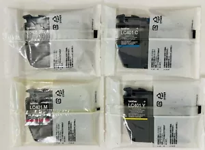Borsa cartucce inchiostro starter Brother LC401 colore nero 4 pezzi nuova originale - Foto 1 di 1