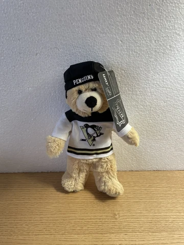NHL Good Stuff Pittsburgh Penguins Plush Bear Hockey Original Shiny Mirror Tag Cover