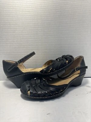 SOFT SPOTS Mary Jane Black Leather Women’s Strappy Shoes LKNU Sz 6M CC-10 - Image 1 of 4