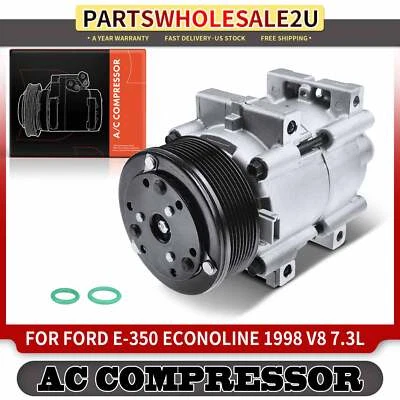 AC Compressor w/ 8-Groove for Ford E-350 E-450 Econoline Super Duty 7.3L Diesel - Image 1 of 4