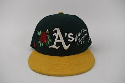 New Era Green Athletics 9x MLB World Series Champions 59FIFTY Fitted Hat 7 1/4 - Image 1 of 4