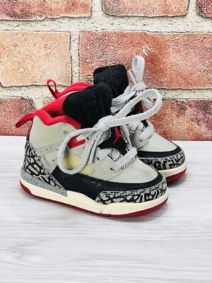 Jordan 4 Spizike Sneakers 4C Cement Chicago Nike Spike Toddler Gray Red Black - Image 1 of 4
