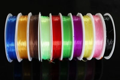 TIGOFLY 10pcs 0.8mm Rib Round Larvae Nymph Ribbing Clear Stretch Fly Tying Line Material