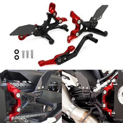 Juego de estriberas ajustables de fibra de carbono reposapiés trasero para BMW S1000RR 2019-2024 Foto 1 de 4