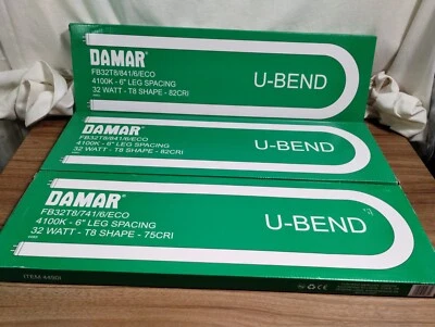 3 x DAMAR u-bend florescent LIGHT BULBS 44901 bulb FB32T8 T8 4100k - Image 1 of 2