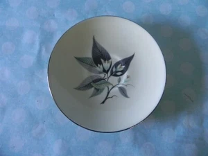 Homer Laughlin Rhythm Lotus Hai Pattern 6" Saucer Blue Platinum Trim Vintage USA - Picture 1 of 4