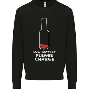 Funny Beer Alcohol Please Charge Mens Sweatshirt Jumper - Picture 1 of 29
