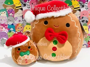 Squishmallows Jordan the Gingerbread Boy 8" & Jordan 4" Plush Bundle Brand NEW - Picture 1 of 4