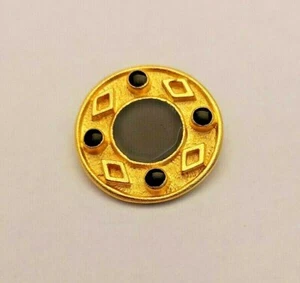 Ausgefallene matt goldfarbene Designer Metallknöpfe 29 1/2 mm rund - Bild 1 von 2