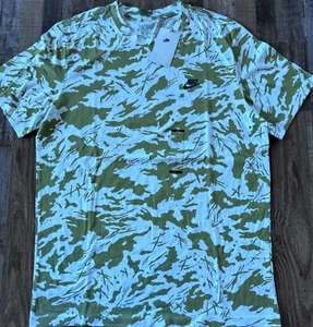 Neu mit Etikett Herren Nike L weiß/olivgrün/marineblau Baumwolle T-Shirt groß - Bild 1 von 2