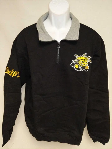 NEW Wichita State Shockers Mens Size L Large Sweatshirt 1/4 Zip Pullover Jacket Cover