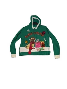 It's Our Time Santa's Helper Pug Dog Ugly Christmas Sweater M - Picture 1 of 5