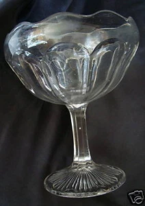 Antique Bryce Higbee Colonial Arch Panel Clear Glass Comport Compote Bowl - Picture 1 of 3
