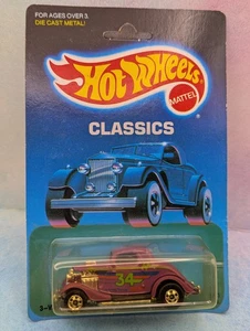 vintage 1989 i Hot Wheels Classics 3-WINDOW '34 #3613 purple; bw; unpunched - Picture 1 of 4