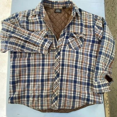 Camisa Chaqueta De Colección High Sierra Para Hombres XL Marrón A Cuadros Acolchada Forrada Mezcla de Lana Foto 1 de 4