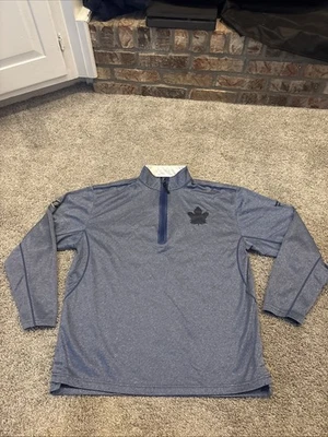 Toronto Maple Leafs Pullover Mens Large Blue  1/4 Zip Performance Fanatics NHL - Image 1 of 4