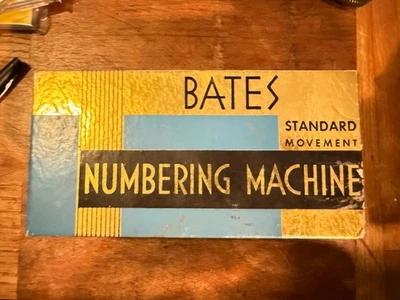 Vintage Bates Numbering Machine 6 Wheels Style A Original Box Standard Movement - Image 1 of 4