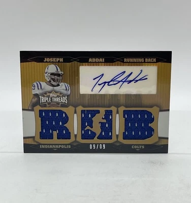 2006 Topps Triple Threads Auto Relic Gold #TTRA-111 Joseph Addai 09/09 Colts - Image 1 of 4