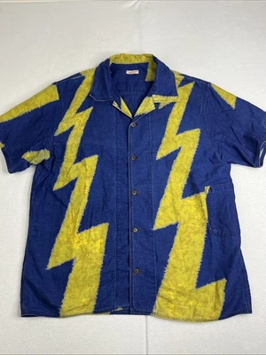 Kapital Aloha Thunder Linen Blend Camp Shirt Mens Size 3 Large - Image 1 of 4