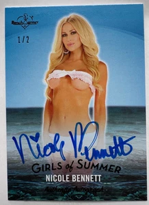 2025 BENCHWARMER GIRLS OF SUMMER NICOLE BENNETT BLUE FOIL AUTOGRAPH CARD /2 - Picture 1 of 2