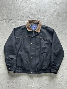Vintage Pendleton Jacket Mens Large Wool Full Zip Made USA Bomber Coat 90s - Picture 1 of 7