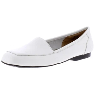 Array Womens Freedom White Leather Loafers Shoes 9.5 Medium (B,M) BHFO 0451 - Picture 1 of 2