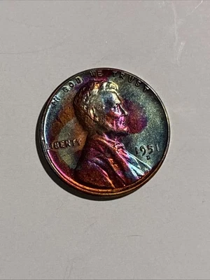 1951-D Lincoln Wheat Cent- "Multi Color Toning" BU GEM MINT STATE Coin Beauty CC - Image 1 of 2