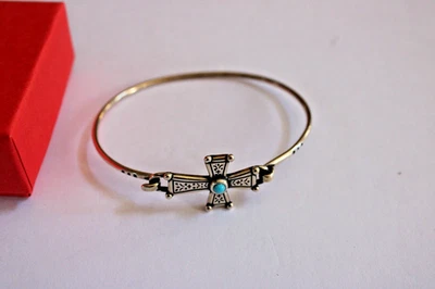 James Avery 925 Turquoise Mission Cross Hook On Bracelet w Box - Image 1 of 4