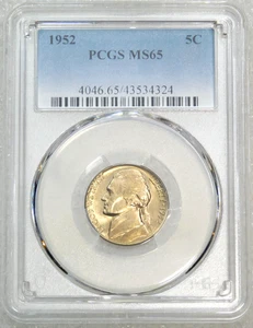 1952 P Jefferson Nickel PCGS MS65 95% Full Steps Super Luster Just Graded #S136D - Picture 1 of 5