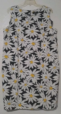 Vestido Vaina Ronni Nicole Para Mujer Talla 22W Negro Blanco Amarillo Floral Sin Mangas Nuevo con Etiquetas Foto 1 de 4