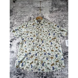 Eddie Bauer Mens Camo Print Vented Short Sleeve Button Up Shirt Classic Fit XL - Picture 1 of 6