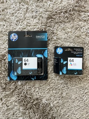 Подлинные чернильные картриджи HP 64 черные и 64 трехцветные 1/2026 и 2/2027 - Изображение 1 из 2